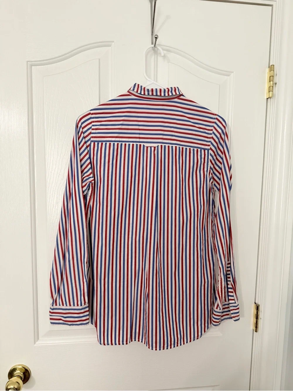 J. Crew women’s Red & Blue Stripe Button-Up Shirt